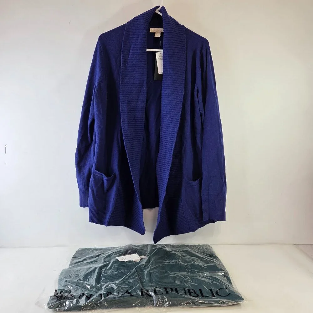Banana Republic Open Cardigan Shawl Sweater Bundle Blue Green Size XL New w/ Tag - Picture 1 of 6